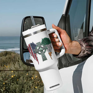 Patriotic Irish American Cross Tumbler With Handle St Patricks Day Religious Gift TS12 Print Your Wear