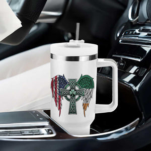Patriotic Irish American Cross Tumbler With Handle St Patricks Day Religious Gift TS12 Print Your Wear