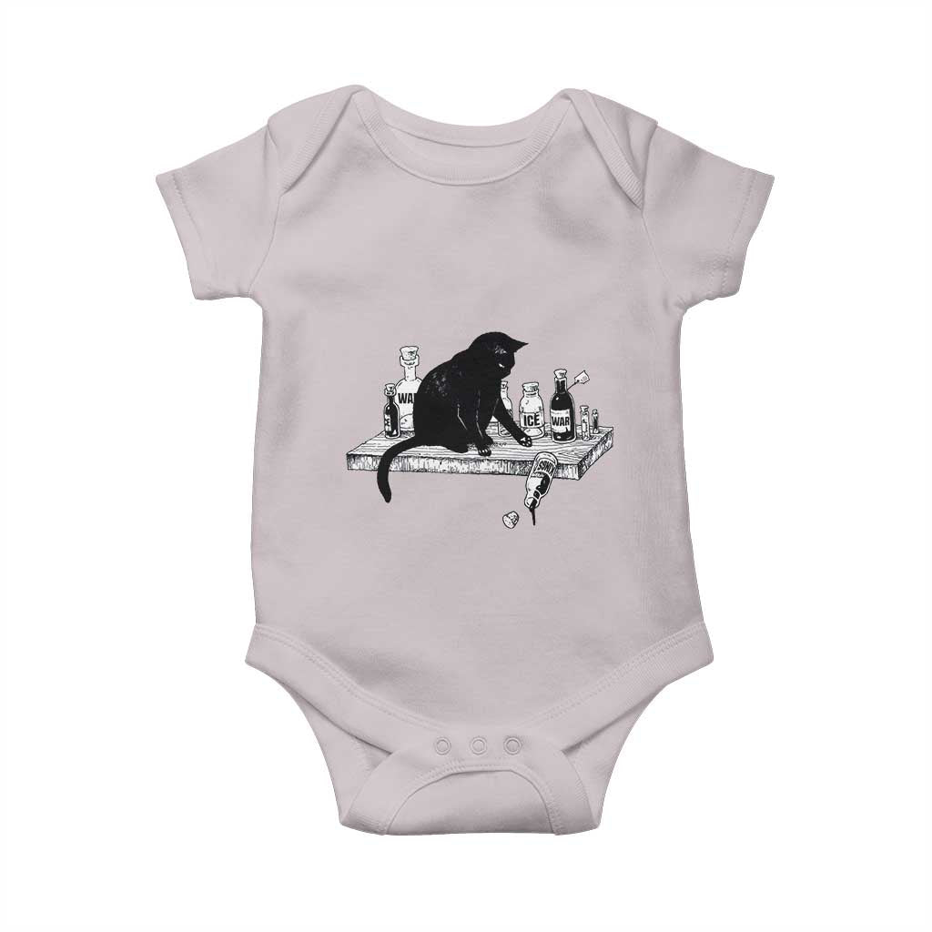No Kings No Wars No Ice Cat Baby Onesie Political Humor Gift TS12 Ice Gray Print Your Wear