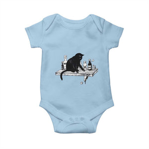 No Kings No Wars No Ice Cat Baby Onesie Political Humor Gift TS12 Light Blue Print Your Wear