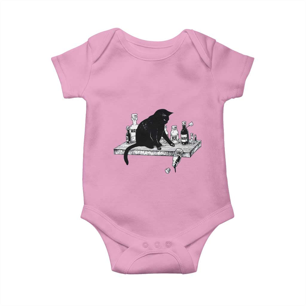 No Kings No Wars No Ice Cat Baby Onesie Political Humor Gift TS12 Light Pink Print Your Wear