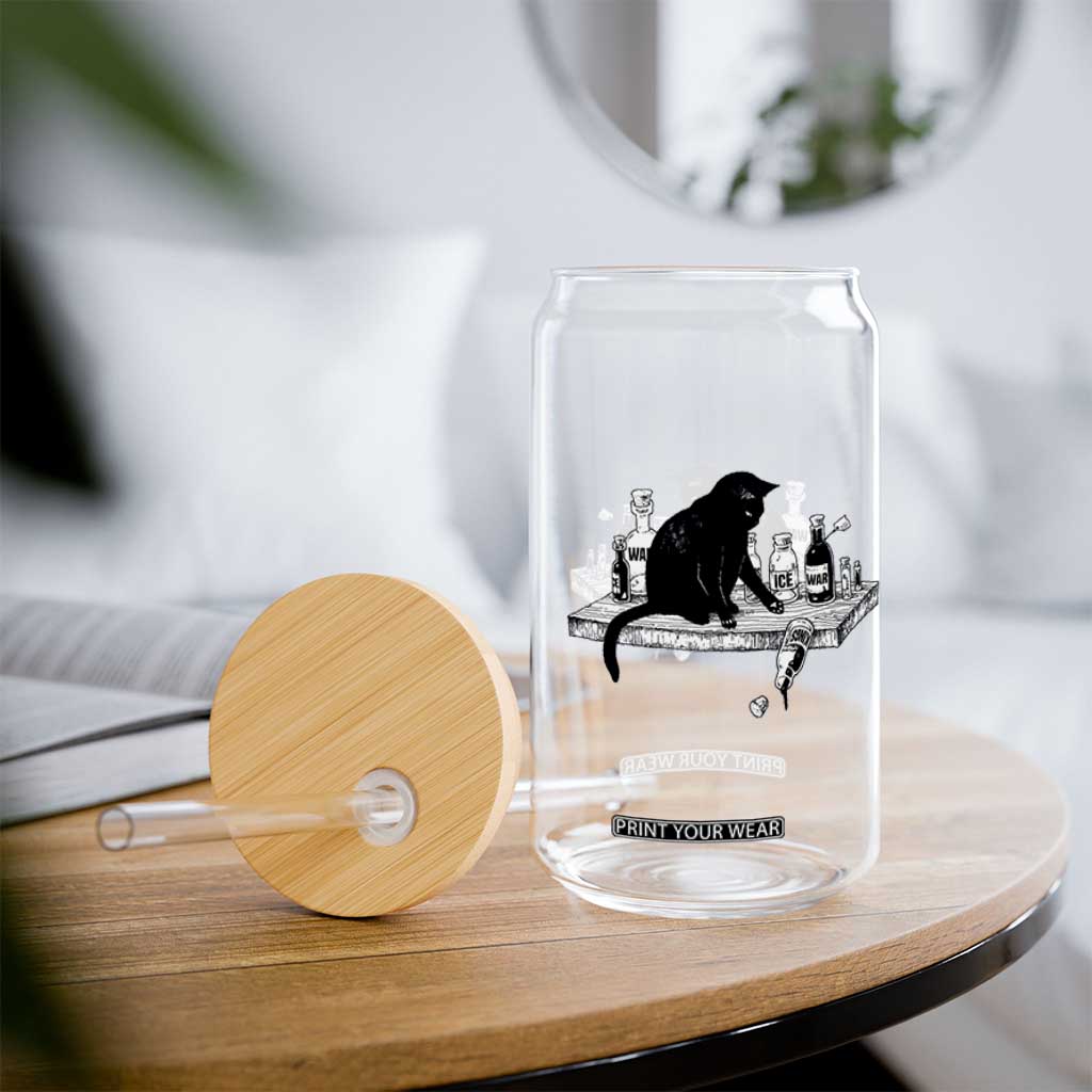 No Kings No Wars No Ice Cat Glass Can Political Humor Gift TS12 Print Your Wear