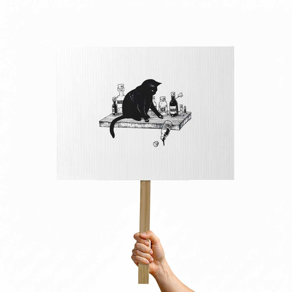 No Kings No Wars No Ice Cat Protest Sign Political Humor Gift TS12 Horizontal 18