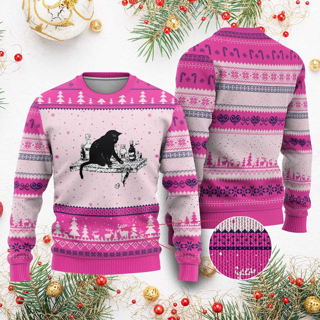 No Kings No Wars No Ice Cat Ugly Christmas Sweater Political Humor Gift TS12 Hot Pink Print Your Wear