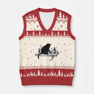 No Kings No Wars No Ice Cat V-Neck Knit Sweater Vest Political Humor Gift TS12 Beige Red Print Your Wear