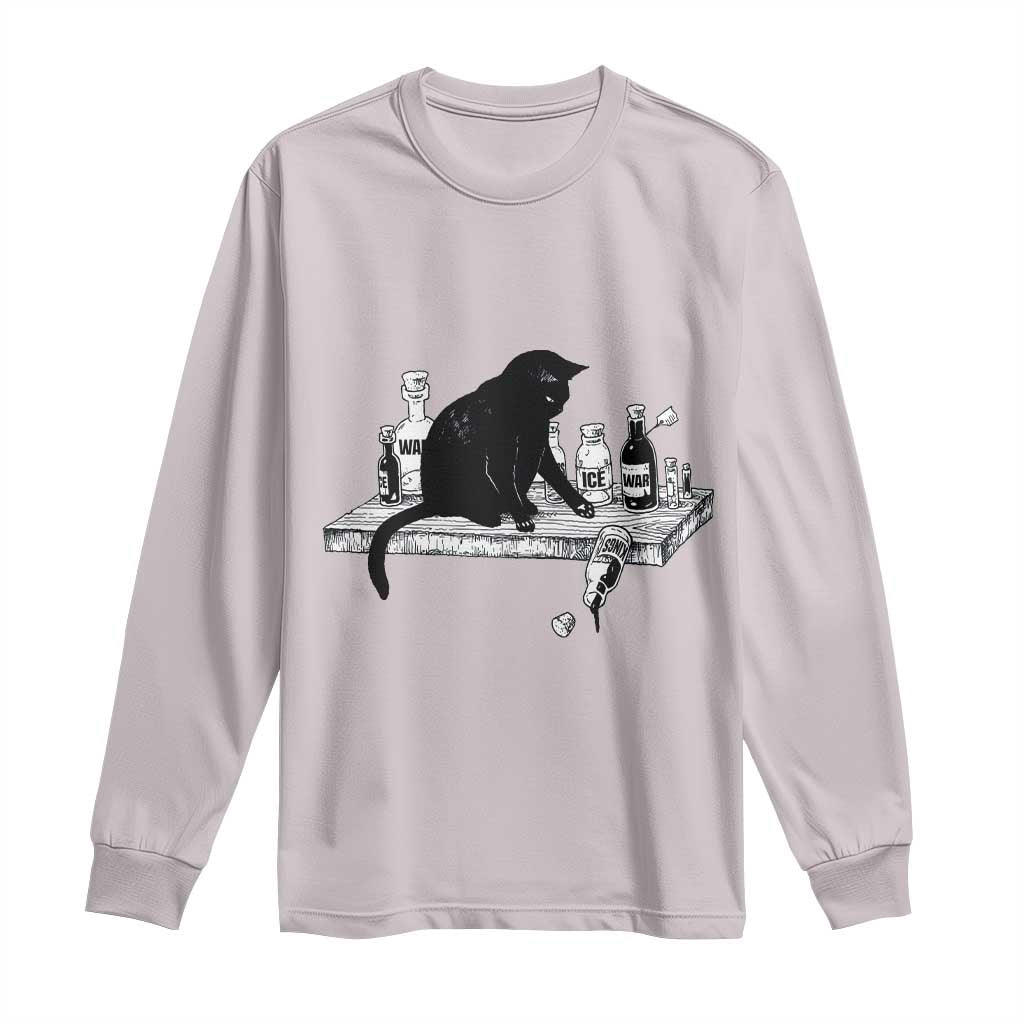 No Kings No Wars No Ice Cat Long Sleeve Shirt Political Humor Gift TS12 Ice Gray Print Your Wear