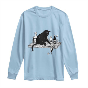 No Kings No Wars No Ice Cat Long Sleeve Shirt Political Humor Gift TS12 Light Blue Print Your Wear