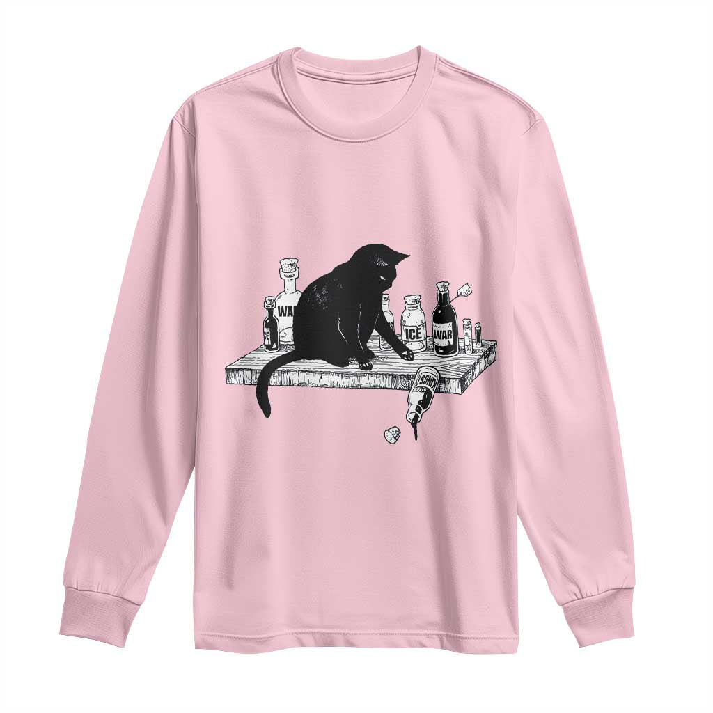 No Kings No Wars No Ice Cat Long Sleeve Shirt Political Humor Gift TS12 Light Pink Print Your Wear