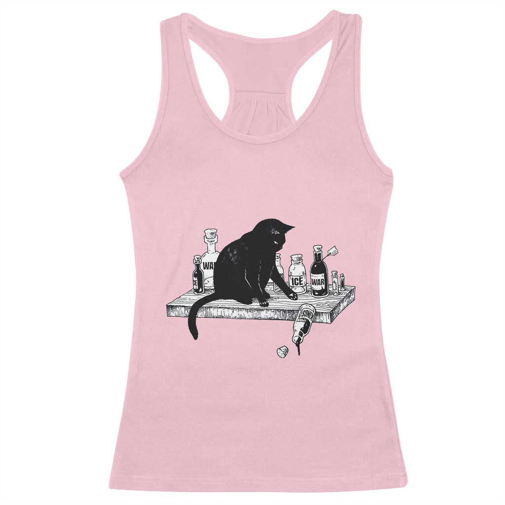 No Kings No Wars No Ice Cat Racerback Tank Top Political Humor Gift TS12 Light Pink Print Your Wear