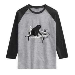 No Kings No Wars No Ice Cat Raglan Shirt Political Humor Gift TS12 Heather Gray Black Print Your Wear