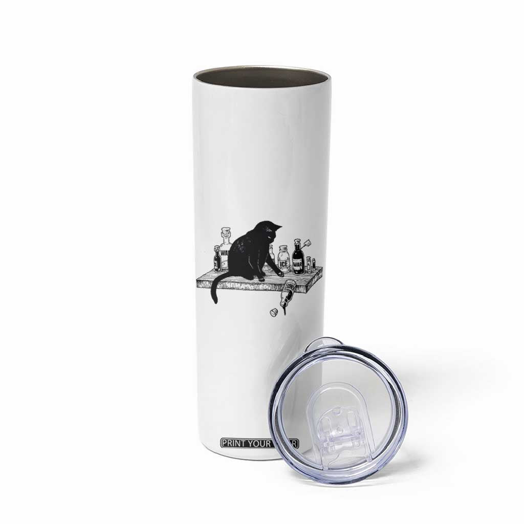 No Kings No Wars No Ice Cat Skinny Tumbler Political Humor Gift TS12 Print Your Wear