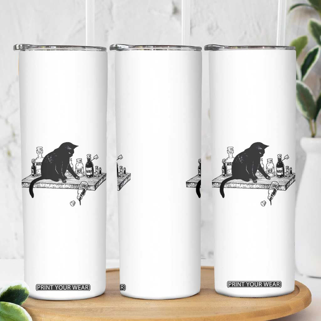 No Kings No Wars No Ice Cat Skinny Tumbler Political Humor Gift TS12 Print Your Wear