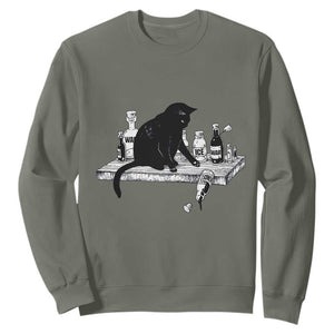 No Kings No Wars No Ice Cat Sweatshirt Political Humor Gift TS12 Military Green Print Your Wear