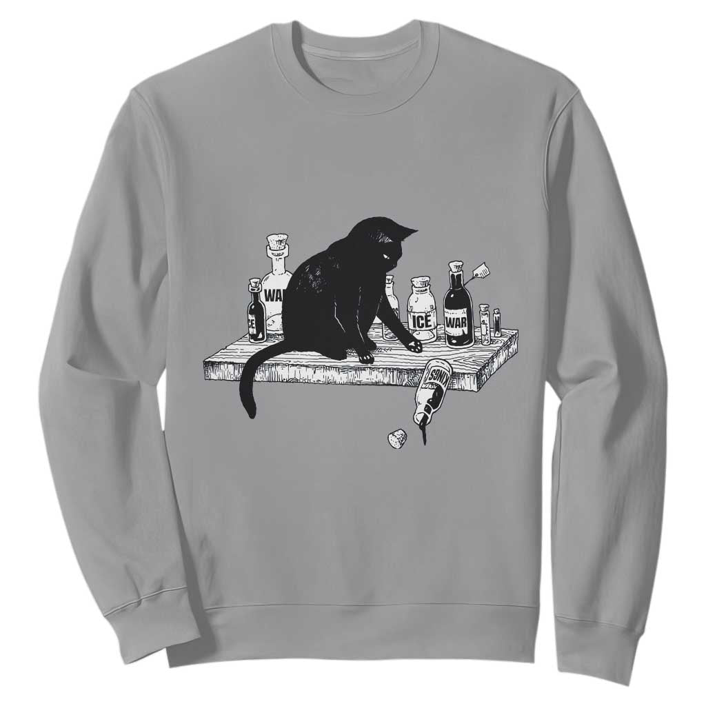No Kings No Wars No Ice Cat Sweatshirt Political Humor Gift TS12 Sport Gray Print Your Wear