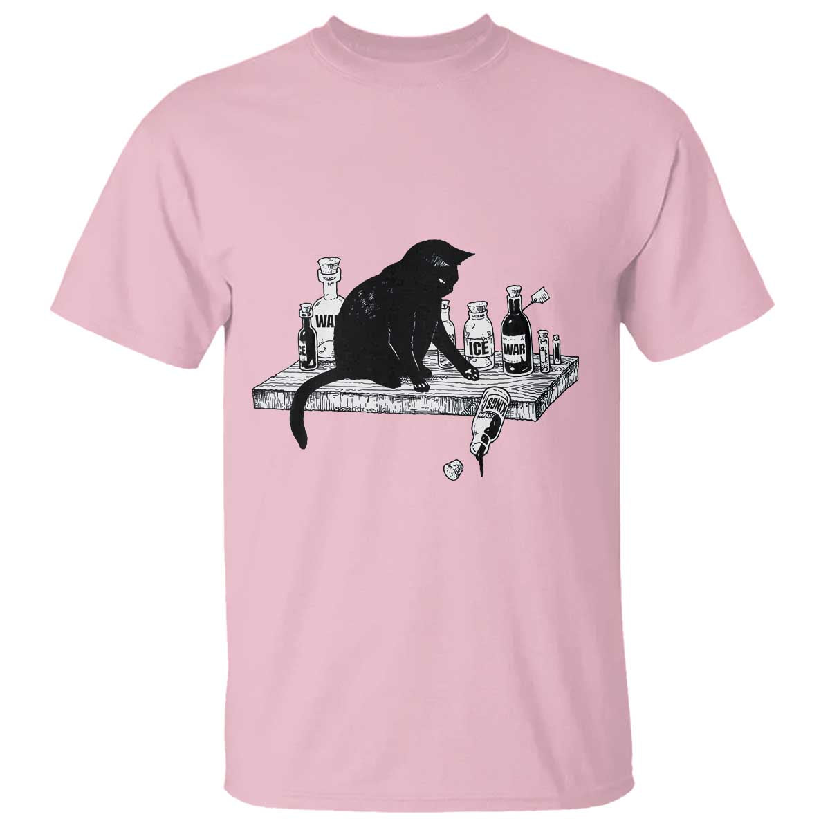 No Kings No Wars No Ice Cat T Shirt - Political Humor Gift Tee TS12 Light Pink Print Your Wear