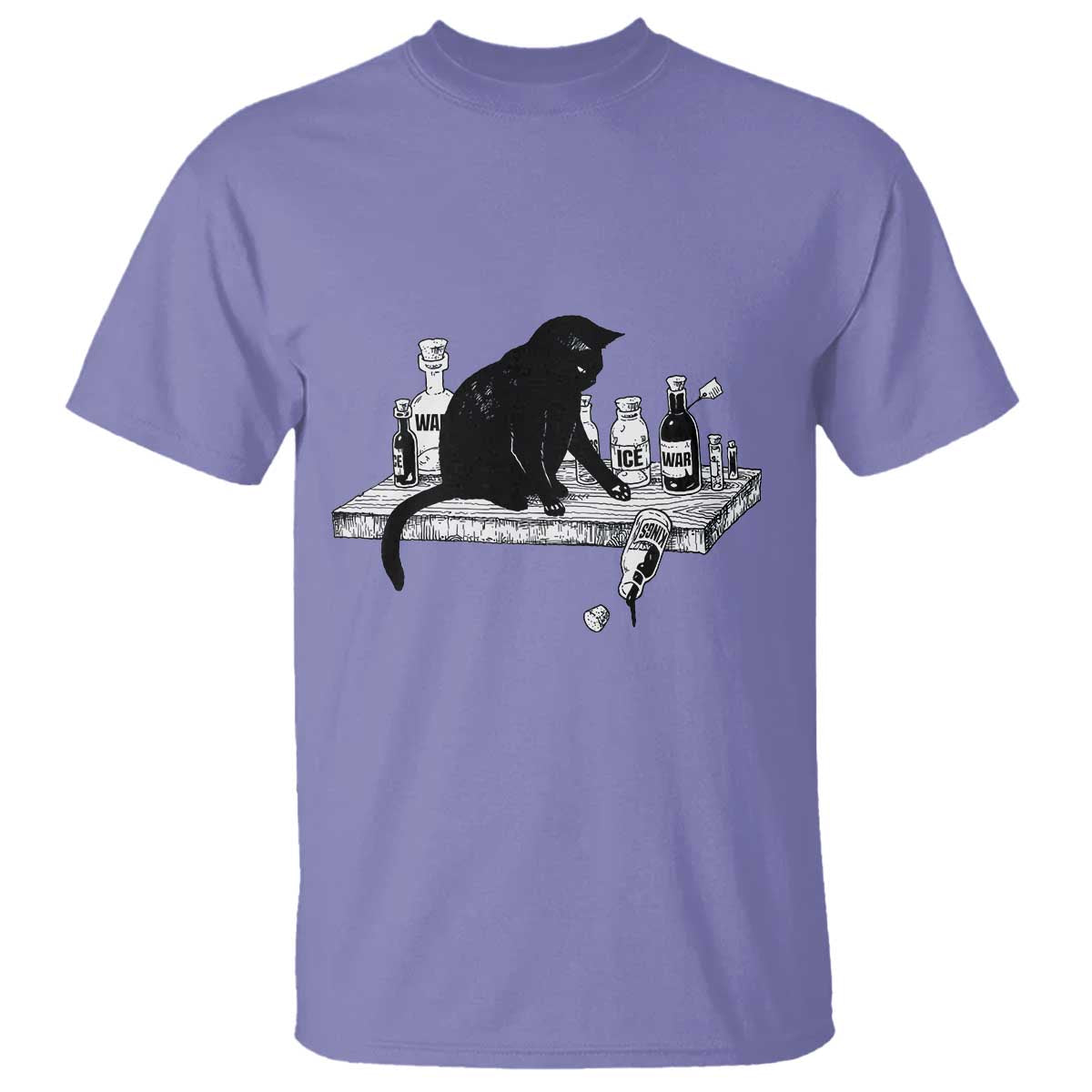 No Kings No Wars No Ice Cat T Shirt - Political Humor Gift Tee TS12 Violet Print Your Wear