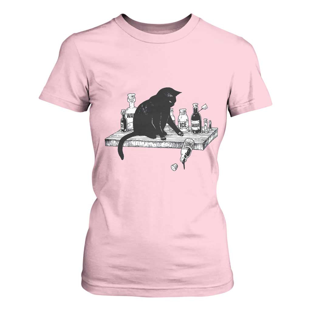 No Kings No Wars No Ice Cat T Shirt For Women Political Humor Gift TS12 Light Pink Print Your Wear