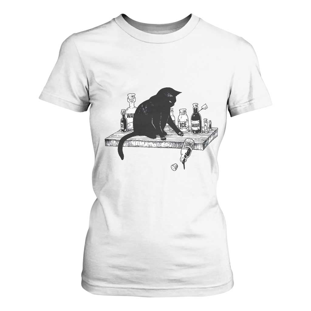 No Kings No Wars No Ice Cat T Shirt For Women Political Humor Gift TS12 White Print Your Wear