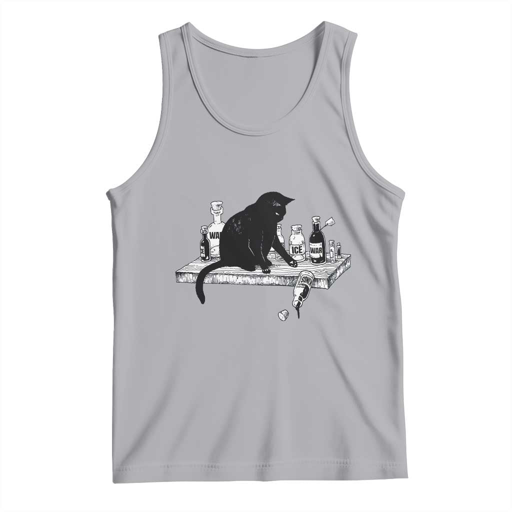 No Kings No Wars No Ice Cat Tank Top Political Humor Gift TS12 Athletic Heather Print Your Wear