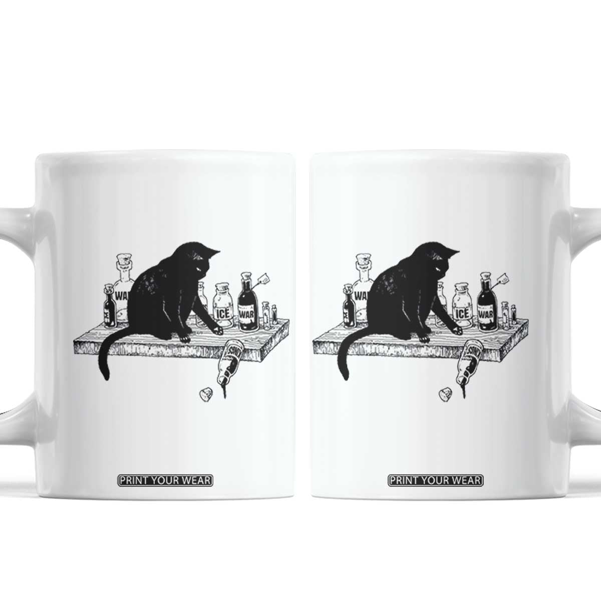 No Kings No Wars No Ice Cat Coffee Mug Political Humor Gift TS12 White Print Your Wear