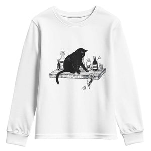 No Kings No Wars No Ice Cat Youth Sweatshirt Political Humor Gift TS12 White Print Your Wear