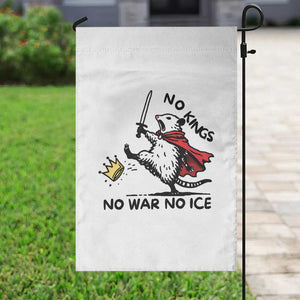 Funny Opossum Warrior Political Gift Garden Flag No Kings No Wars No Ice TS12 Print Your Wear