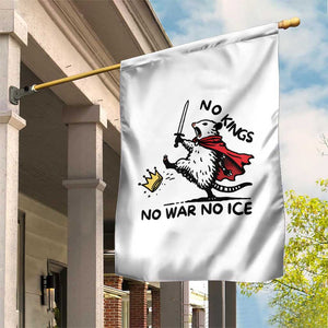 Funny Opossum Warrior Political Gift Garden Flag No Kings No Wars No Ice TS12 Print Your Wear