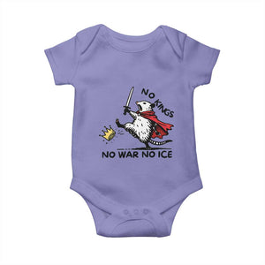 Funny Opossum Warrior Political Gift Baby Onesie No Kings No Wars No Ice TS12 Violet Print Your Wear