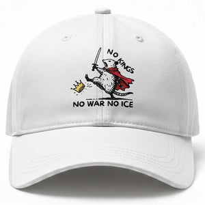 Funny Opossum Warrior Political Gift Baseball Cap No Kings No Wars No Ice TS12 Print Your Wear