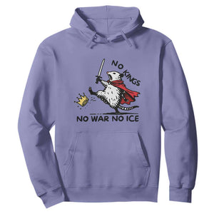 Funny Opossum Warrior Political Gift Hoodie No Kings No Wars No Ice TS12 Violet Print Your Wear