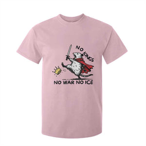 Funny Opossum Warrior Political Gift T Shirt For Kid No Kings No Wars No Ice TS12 Light Pink Print Your Wear