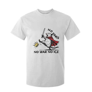 Funny Opossum Warrior Political Gift T Shirt For Kid No Kings No Wars No Ice TS12 White Print Your Wear
