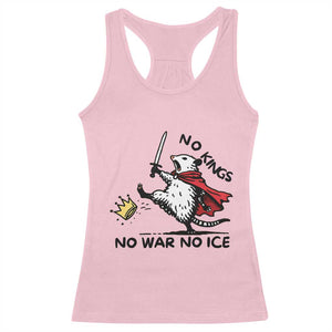 Funny Opossum Warrior Political Gift Racerback Tank Top No Kings No Wars No Ice TS12 Light Pink Print Your Wear