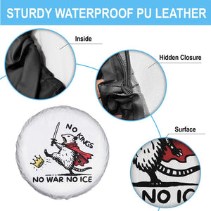 Funny Opossum Warrior Political Gift Spare Tire Cover No Kings No Wars No Ice TS12 Print Your Wear