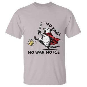 Funny Opossum Warrior Political Gift T Shirt No Kings No Wars No Ice TS12 Ice Gray Print Your Wear
