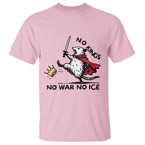 Funny Opossum Warrior Political Gift T Shirt No Kings No Wars No Ice TS12 Light Pink Print Your Wear