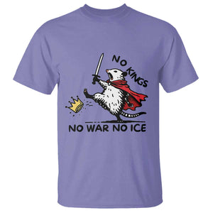 Funny Opossum Warrior Political Gift T Shirt No Kings No Wars No Ice TS12 Violet Print Your Wear