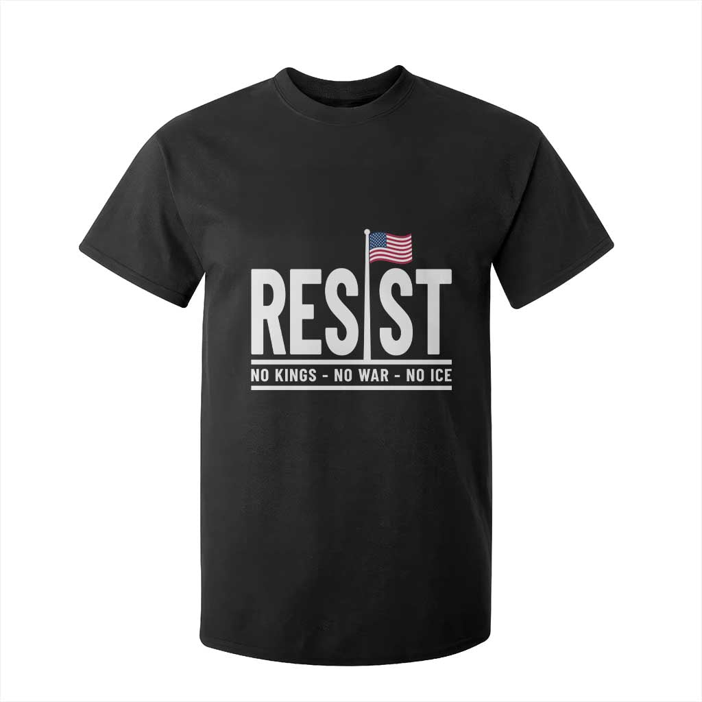 No Kings No Wars No Ice T Shirt For Kid Anti Trump Political TS12 Black Print Your Wear
