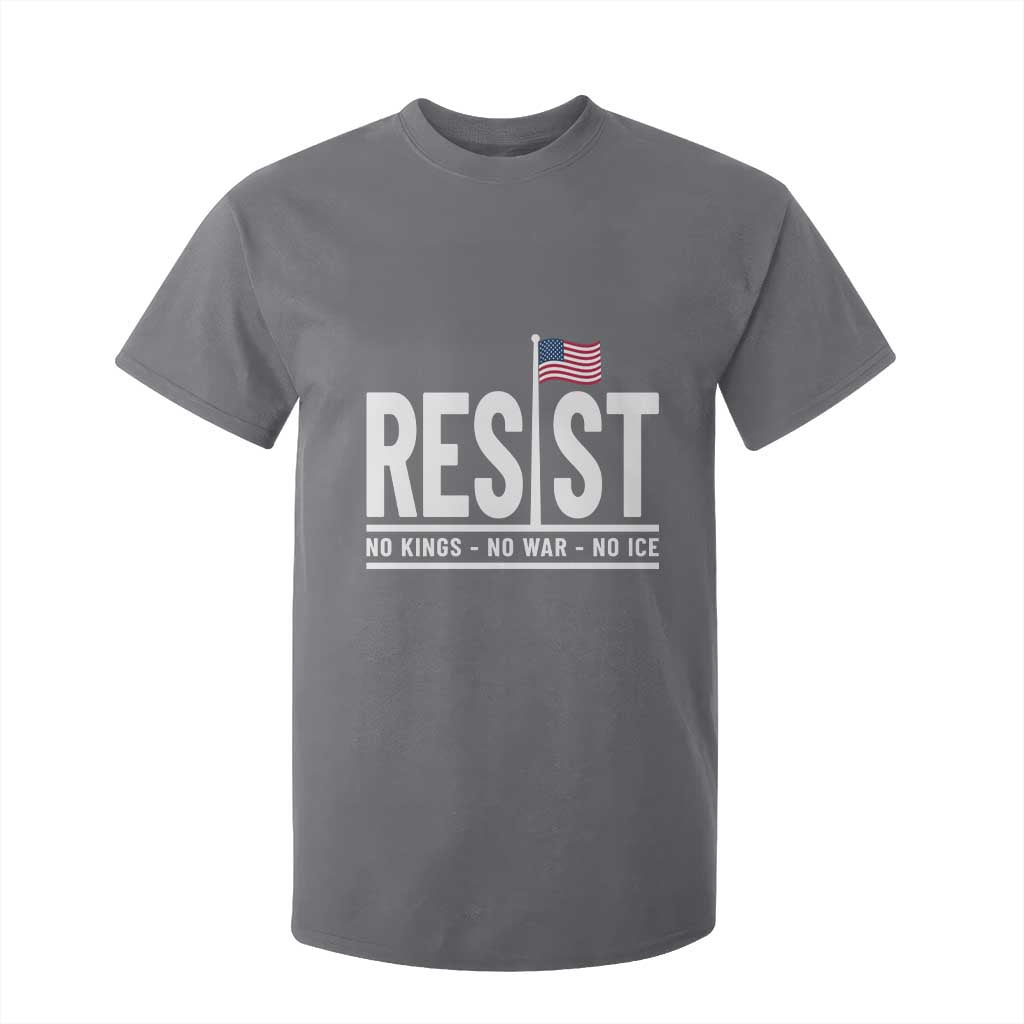 No Kings No Wars No Ice T Shirt For Kid Anti Trump Political TS12 Charcoal Print Your Wear