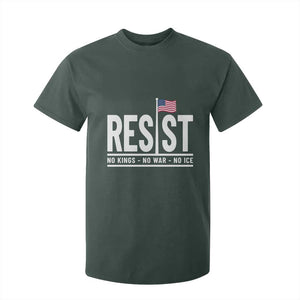 No Kings No Wars No Ice T Shirt For Kid Anti Trump Political TS12 Dark Forest Green Print Your Wear