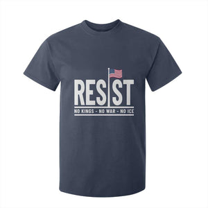 No Kings No Wars No Ice T Shirt For Kid Anti Trump Political TS12 Navy Print Your Wear