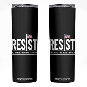 No Kings No Wars No Ice Skinny Tumbler Anti Trump Political TS12 Black Print Your Wear