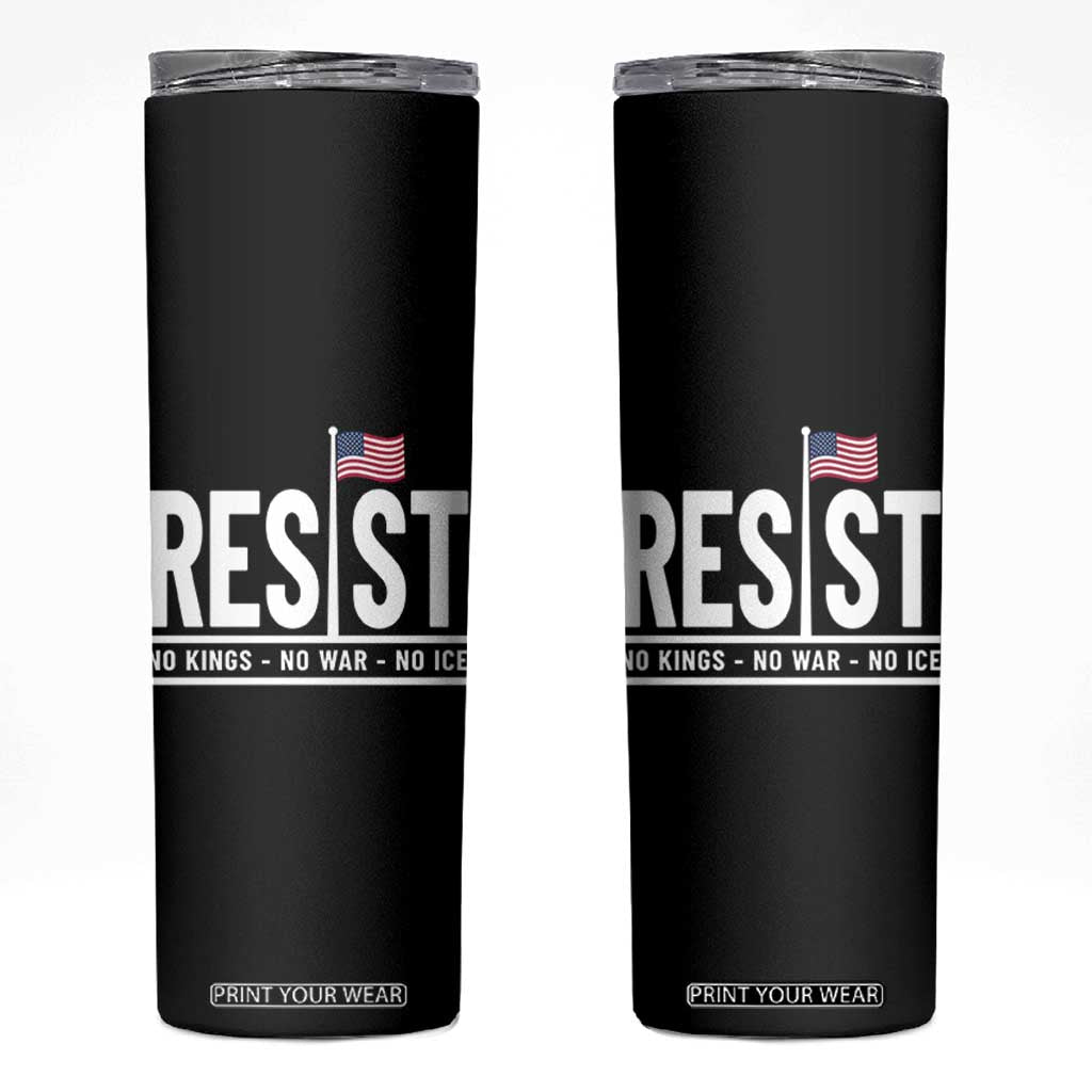No Kings No Wars No Ice Skinny Tumbler Anti Trump Political TS12 Black Print Your Wear
