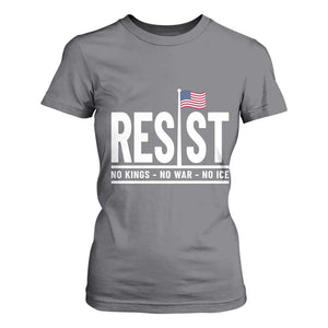 No Kings No Wars No Ice T Shirt For Women Anti Trump Political TS12 Charcoal Print Your Wear