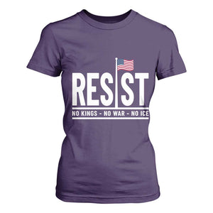 No Kings No Wars No Ice T Shirt For Women Anti Trump Political TS12 Purple Print Your Wear