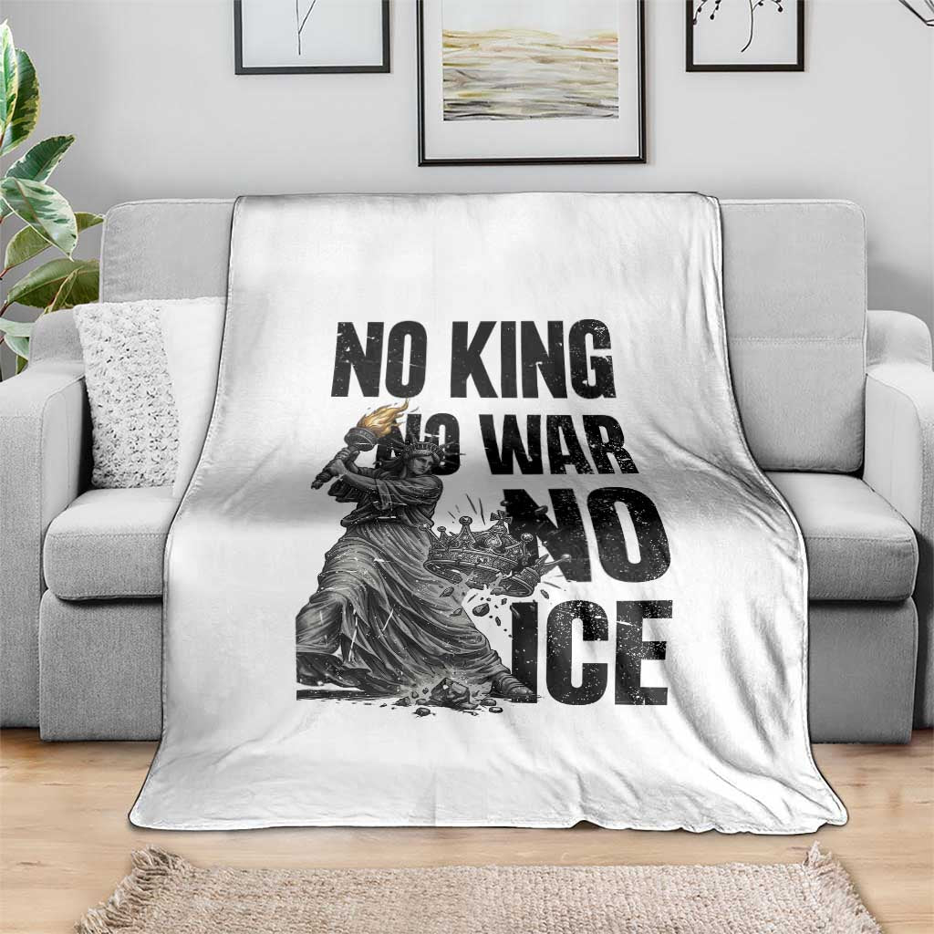 Statue Of Liberty Freedom Protest Throw Blanket No Kings No Wars No Ice TS12 Print Your Wear
