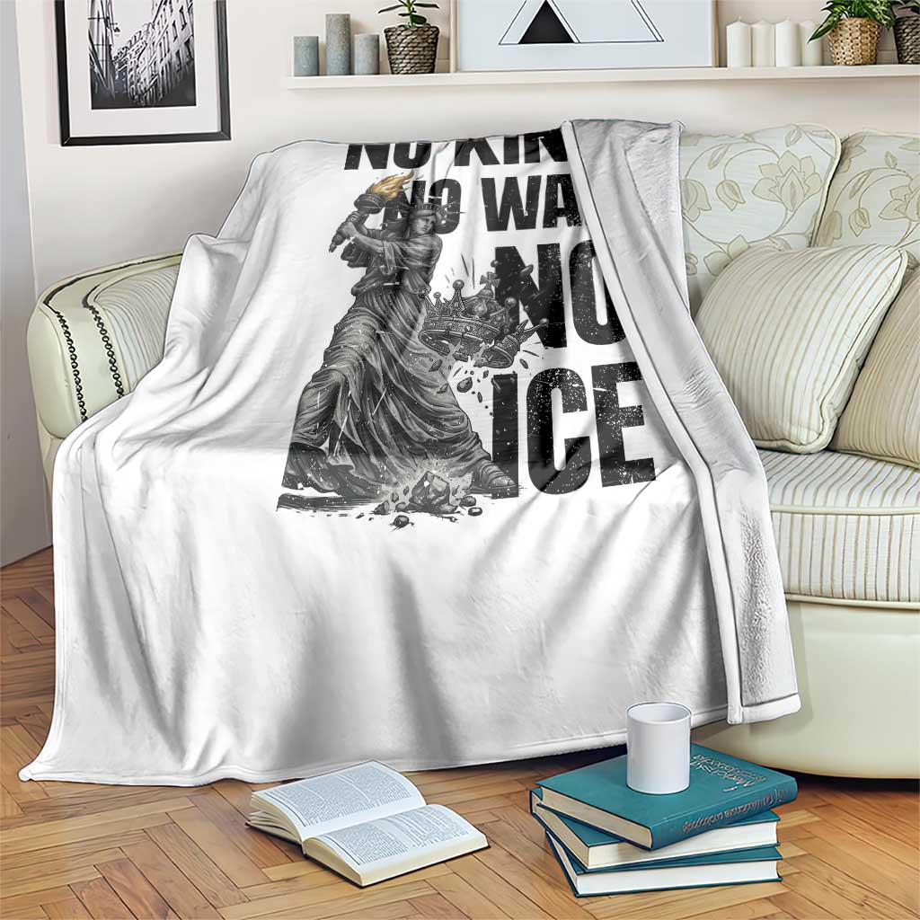 Statue Of Liberty Freedom Protest Throw Blanket No Kings No Wars No Ice TS12 Print Your Wear