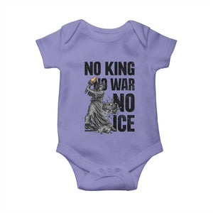 Statue Of Liberty Freedom Protest Baby Onesie No Kings No Wars No Ice TS12 Violet Print Your Wear