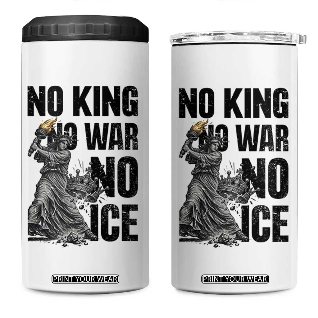 Statue Of Liberty Freedom Protest 4 in 1 Can Cooler Tumbler No Kings No Wars No Ice TS12 One Size: 16 oz White Print Your Wear