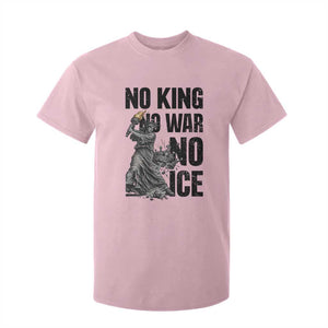 Statue Of Liberty Freedom Protest T Shirt For Kid No Kings No Wars No Ice TS12 Light Pink Print Your Wear